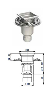 gully 157 adjustable height clamping flange square