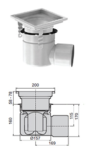 gully 157 adjustable height horizontal square