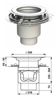 gully 218 adjustable height clamping flange round