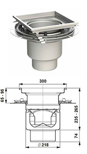 gully 218 adjustable height clamping flange square