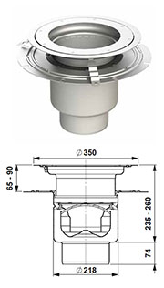 gully 218 adjustable height with bonding flange round