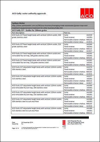 Water Authority Approvals